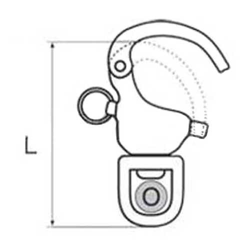 Moschettone a scatto con occhio fisso disegno