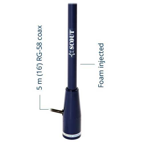 Antenna VHF per barca a motore KS-22Blu SCOUT
