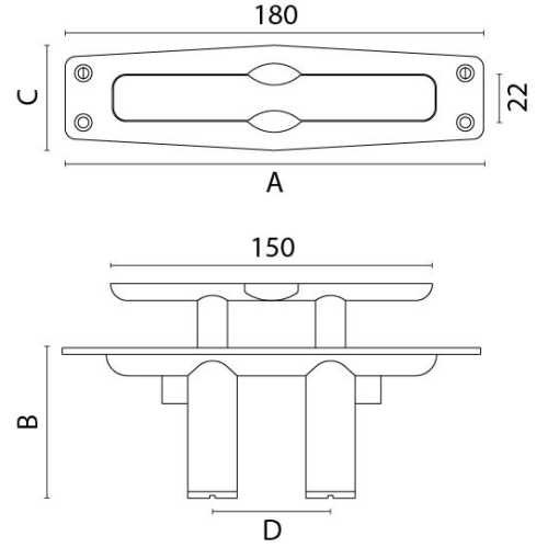 Bitta ottone cromato a scomparsa