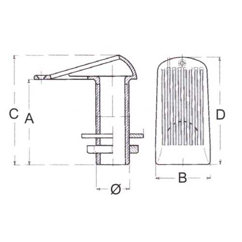 Presa a mare ottone con griglia forata