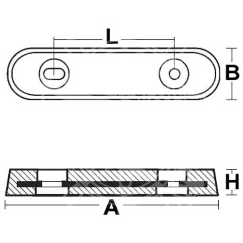 Anodo ovale in zinco