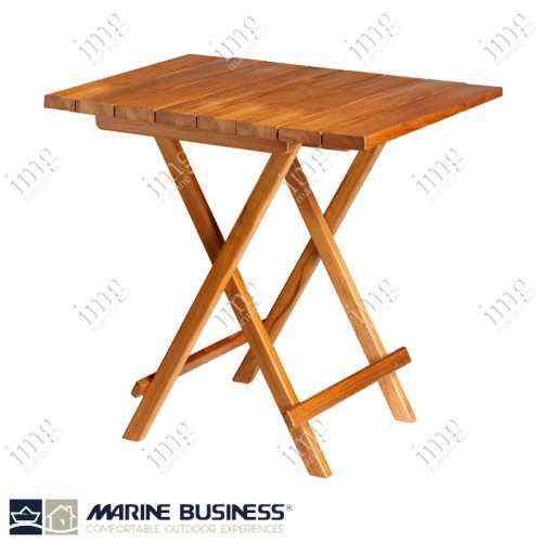 Tavolo Teak pieghevole rettangolare 60x80 Marine Business