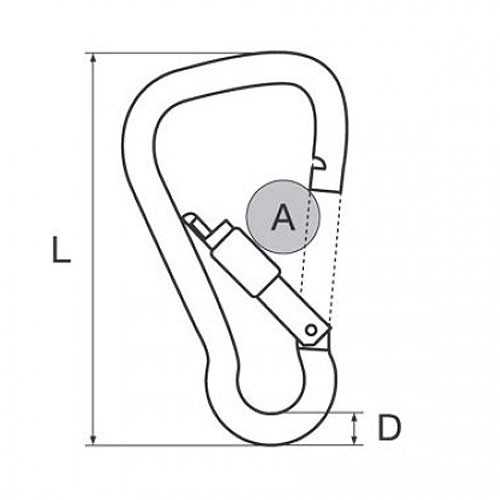 Moschettone Wide Lock inox AISI 316