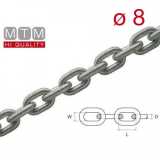 Catena calibrata zincata MTM Ø 8 per verricelli
