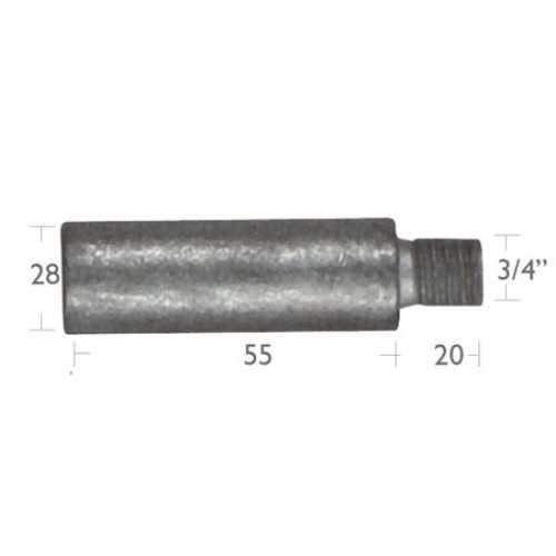 Anodo Barrotto motore Caterpillar 28x55