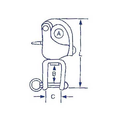 Moschettone a scatto con grillo girevole disegno