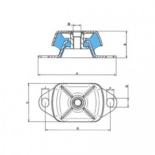 Supporto antivibrante Vetus HY