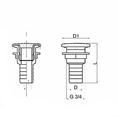 Sfiato ad incasso dritto