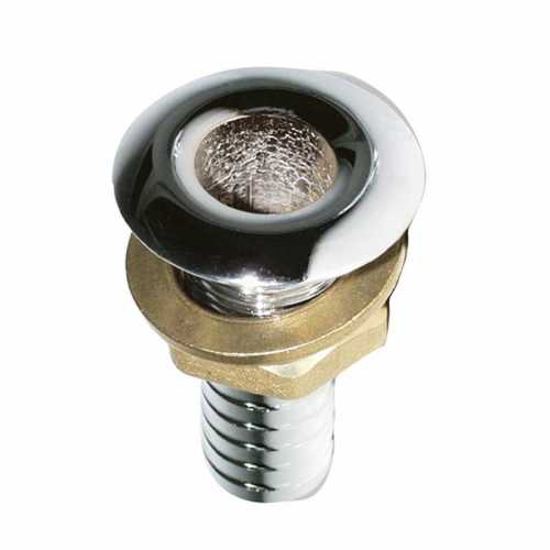 Scarico a mare cromato con portagomma