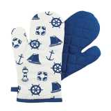 Guanto da forno con decori bianco