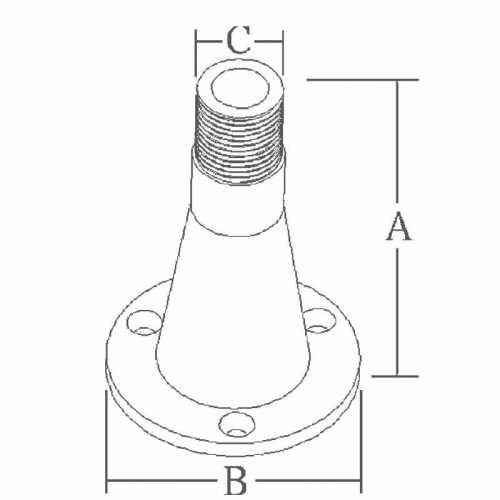 Base antenna fissa cono in AISI 316