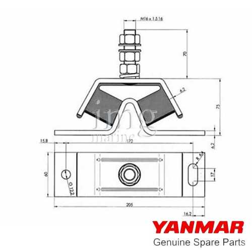 Supporto antivibrante Yanmar 100 disegno
