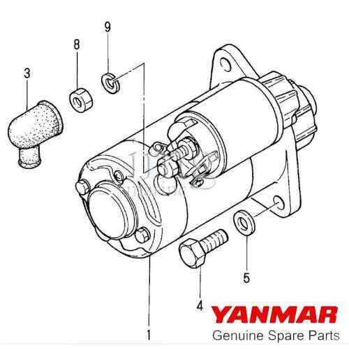 Motorino avviamento Yanmar 1-2-3GM disegno