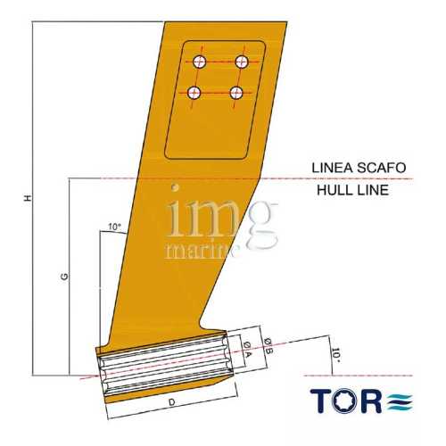 Supporto linea asse a resinare disegno 2