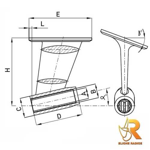 Supporto linea asse a base Radice