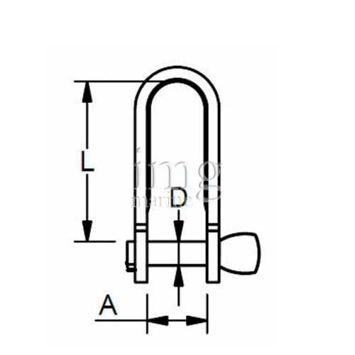 Grillo diritto inox Key Pin misure
