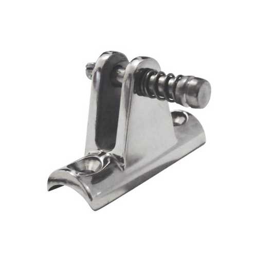 Basetta a forcella in inox 316, con base concava per tubi ø 22/25 mm