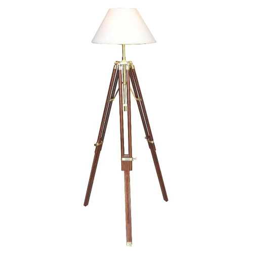 Lampada piantana con treppiede in legno Sheesham H147