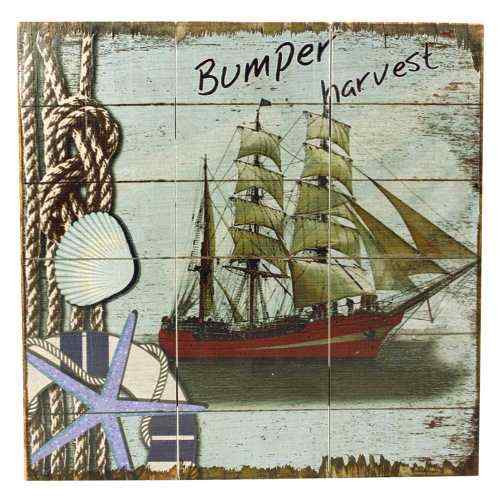 Quadro in legno con veliero Bumper harvest