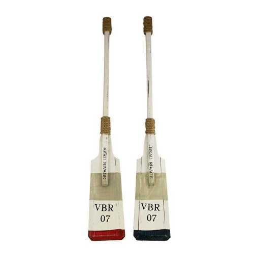 Set di 2 pagaie decorative in legno dipinto