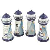 Set di 4 Fari decorativi in metallo con luce a led