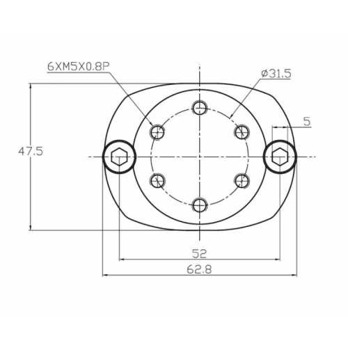 Morsetto in acciaio inox per tubi disegno