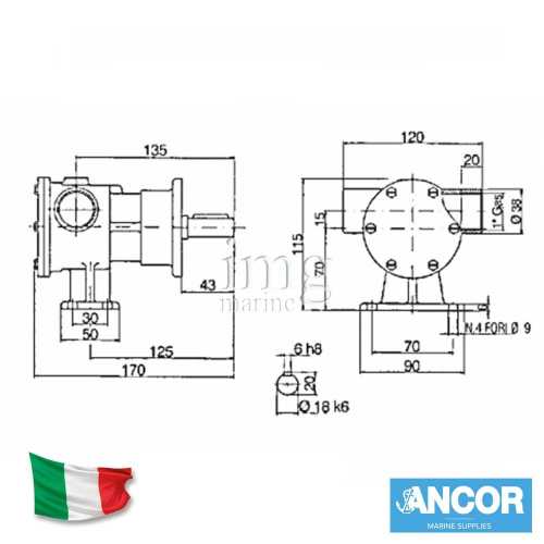 Pompa PM36 ANCOR misure