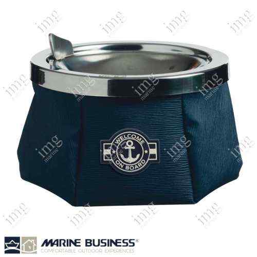 Portacenere da esterno antivento Anchor in skay Blue e accaio inox, antiscivolo Marine Business