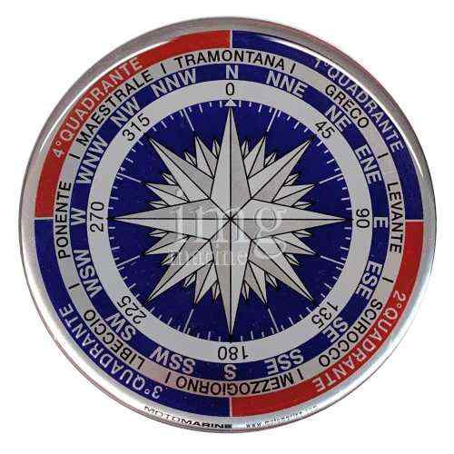 Adesivo con Rosa dei Venti Silver in rilievo