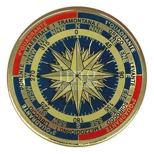 Adesivo con Rosa dei Venti Gold in rilievo