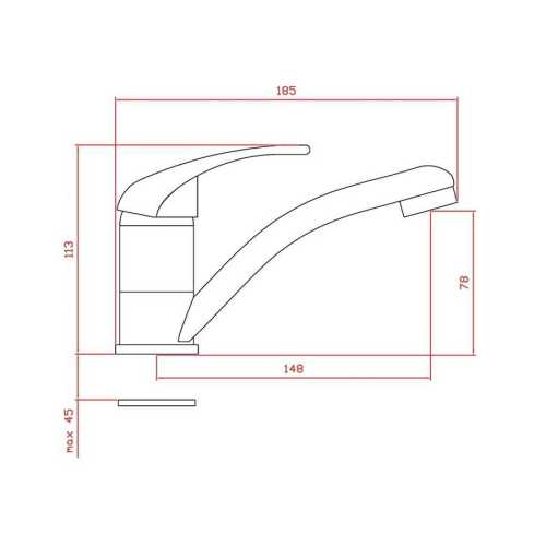 Rubinetto miscelatore Classic Short disegno