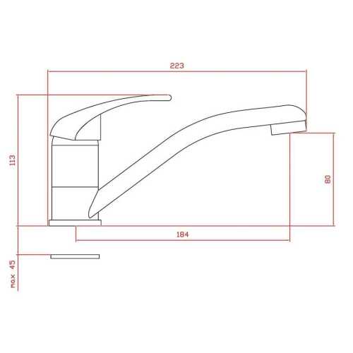 Rubinetto miscelatore Classic Long disegno