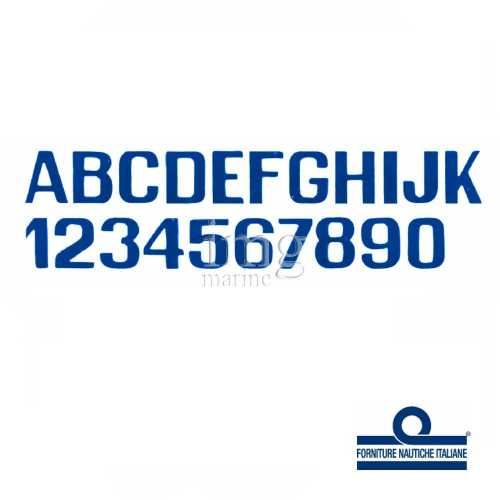 Lettere e numeri 150 mm blu Lettere e numeri 150 mm blu