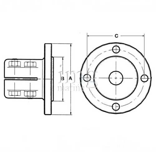Giunto rigido per asse portaelica Ø50 disegno