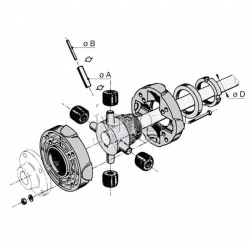 Giunto di accoppiamento elastico Vetus 6