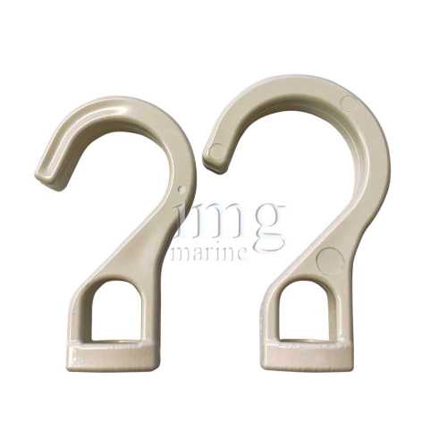 Gancio Bianco in nylon, per tubi, per elastico ø 8 mm.