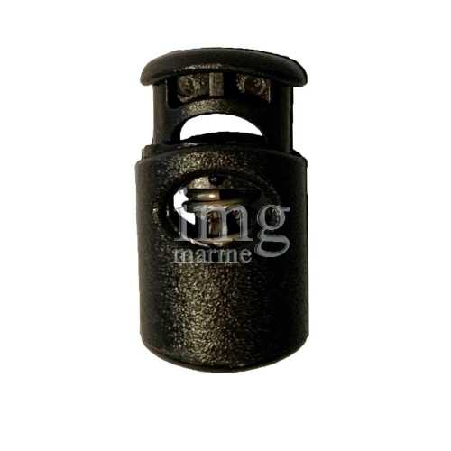 Terminale fermacorda a molla in nylon nero