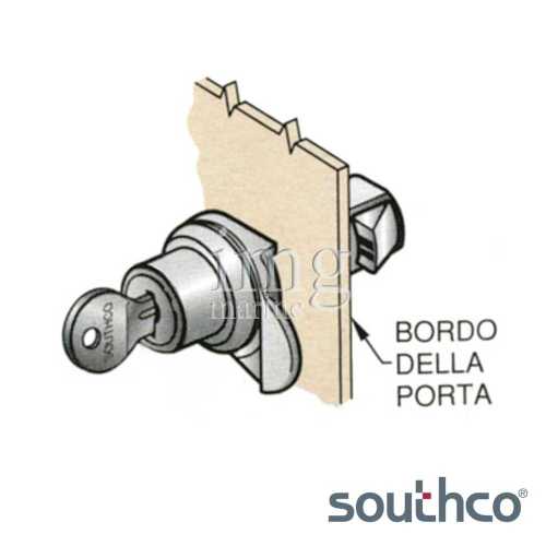 Serratura a pulsante Southco in resina rinforzata - Disegno 1
