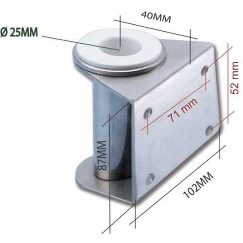 Bicchiere passerella per poppa verticale misure
