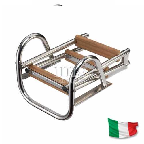 Scaletta inox pieghevole con maniglioni