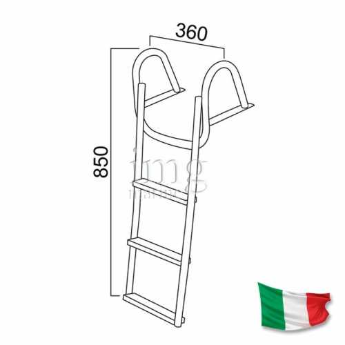 Scaletta inox pieghevole con maniglioni