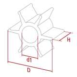 Girante 124223-42091/2 Yanmar disegno