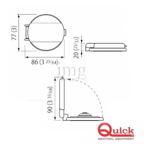 Pulsante verricello inox a piede Quick disegno