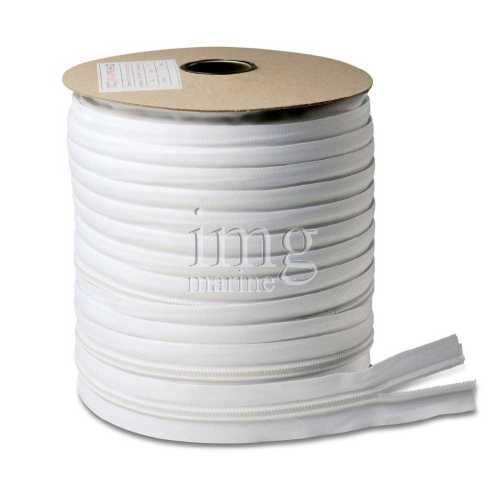Cerniera lampo YKK zip catena continua 8 mm Bianco per uso nautico