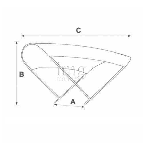 Tendalino parasole Sombrero 2 archi Alluminio disegno