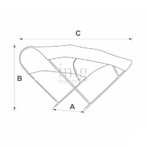 Tendalino parasole Sombrero 3 archi Alluminio disegno