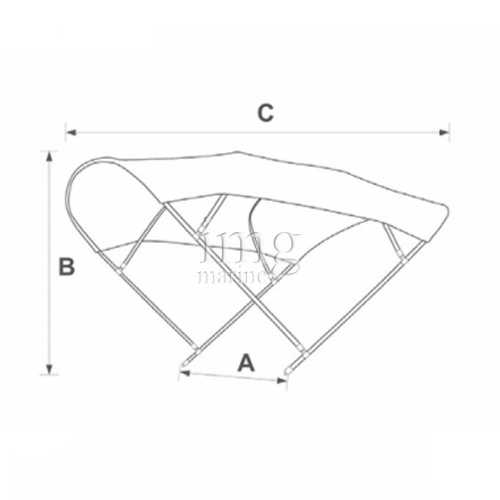 Tendalino Sport 4 archi capottina disegno