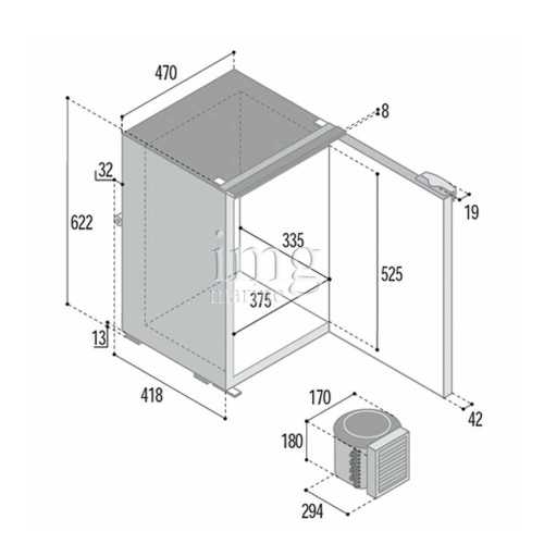 Frigorifero 75 litri VFC75L misure