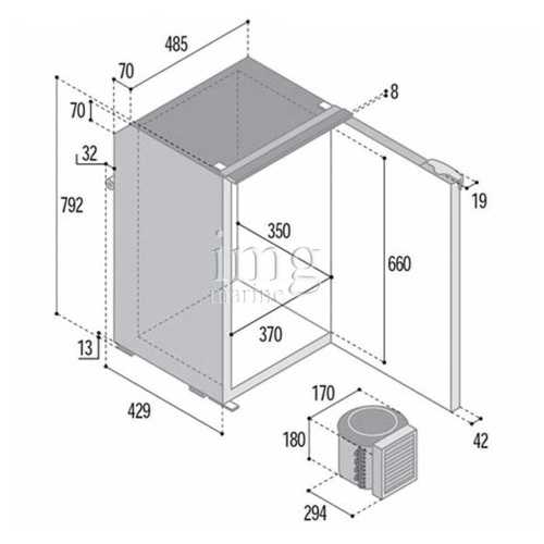 Frigorifero 95 litri VFC95LA EN misure