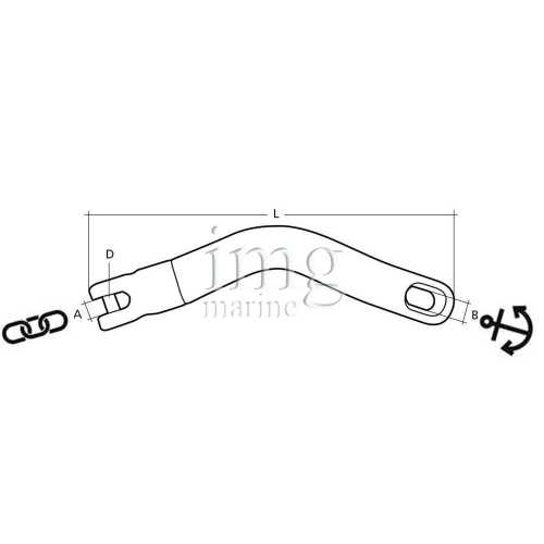Giunto ancora Trim Fix in acciaio inox - disegno